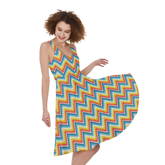 Geometric Native American Pattern Print Women's Sleeveless Dress