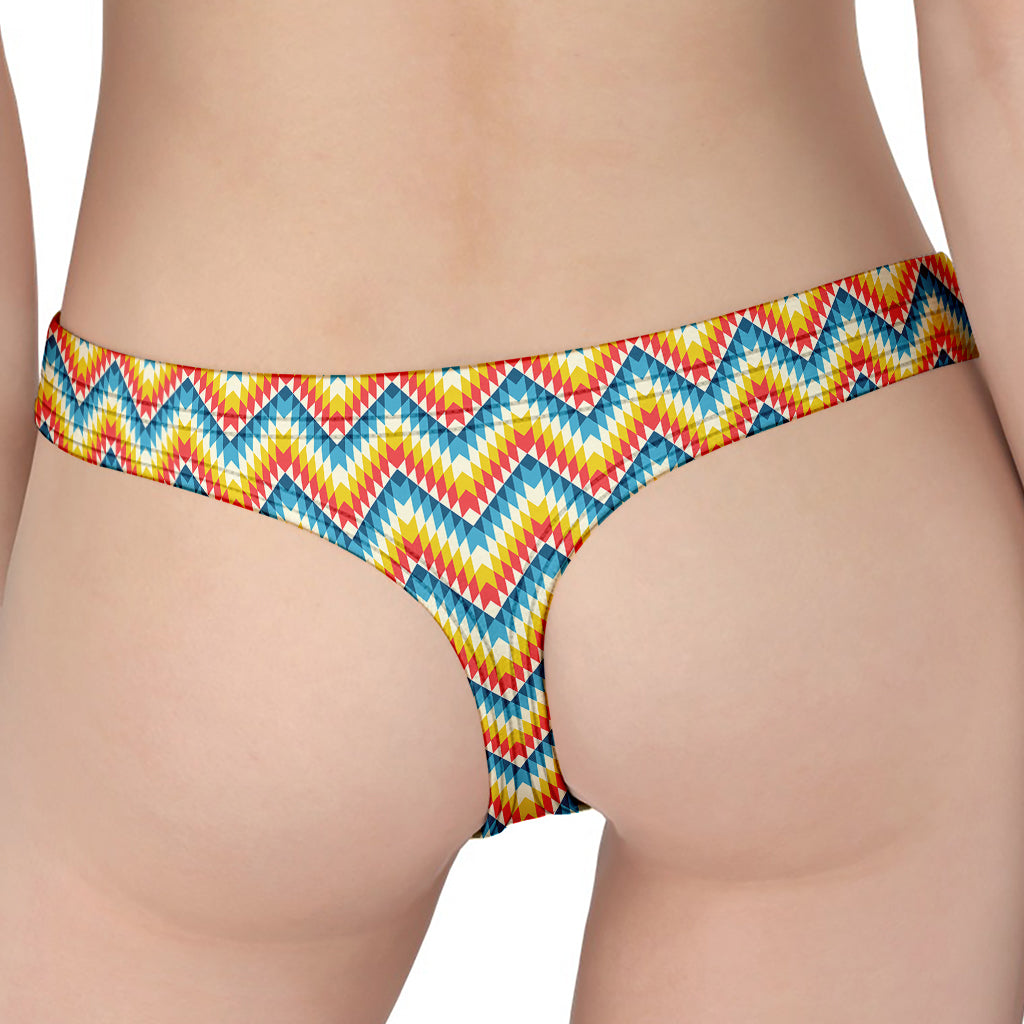 Geometric Native American Pattern Print Women's Thong