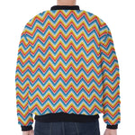 Geometric Native American Pattern Print Zip Sleeve Bomber Jacket