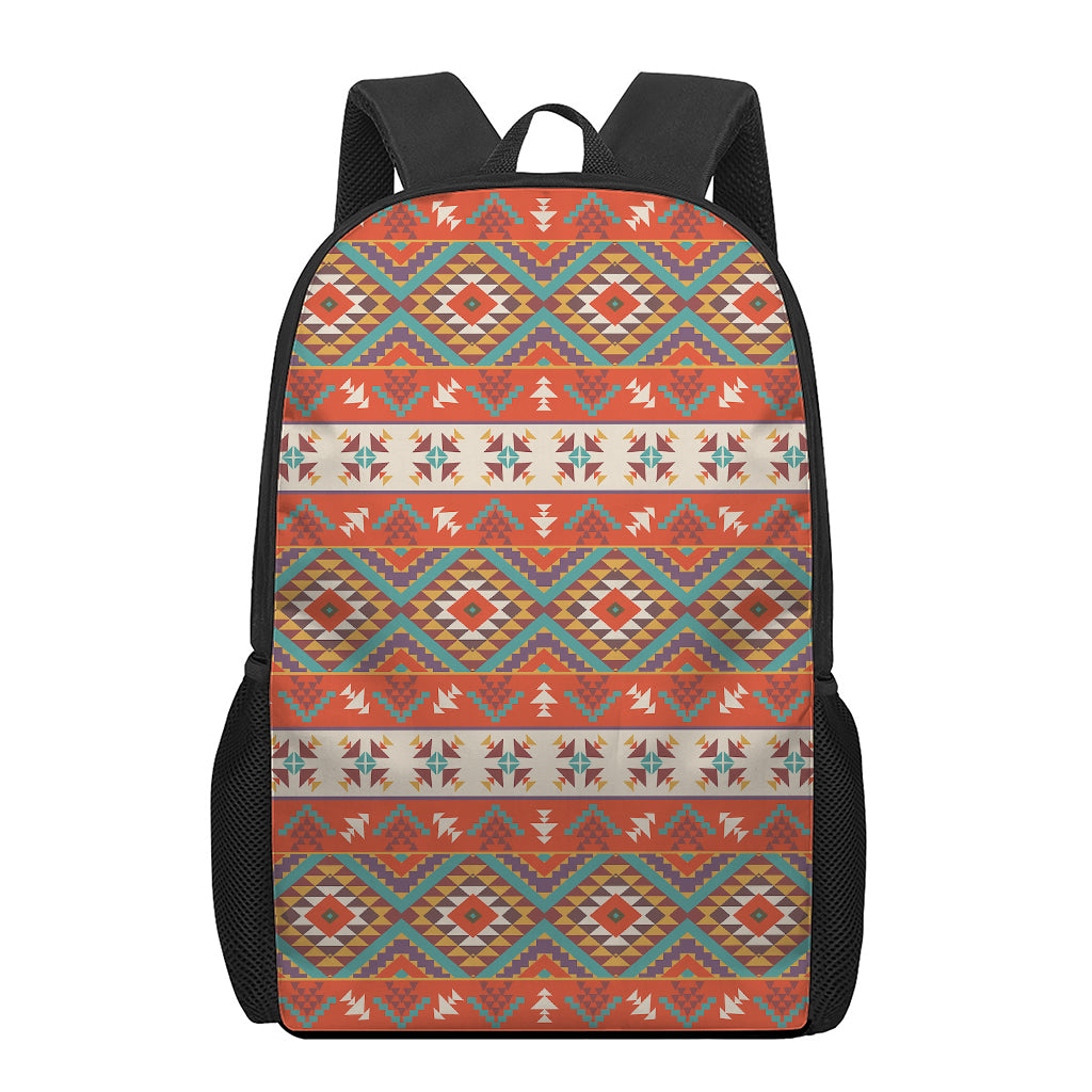 Geometric Native Navajo Print 17 Inch Backpack