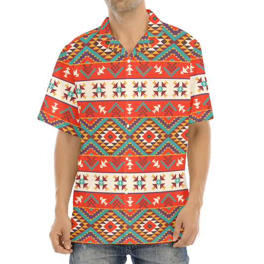 Geometric Native Navajo Print Aloha Shirt