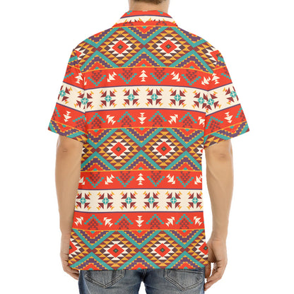 Geometric Native Navajo Print Aloha Shirt
