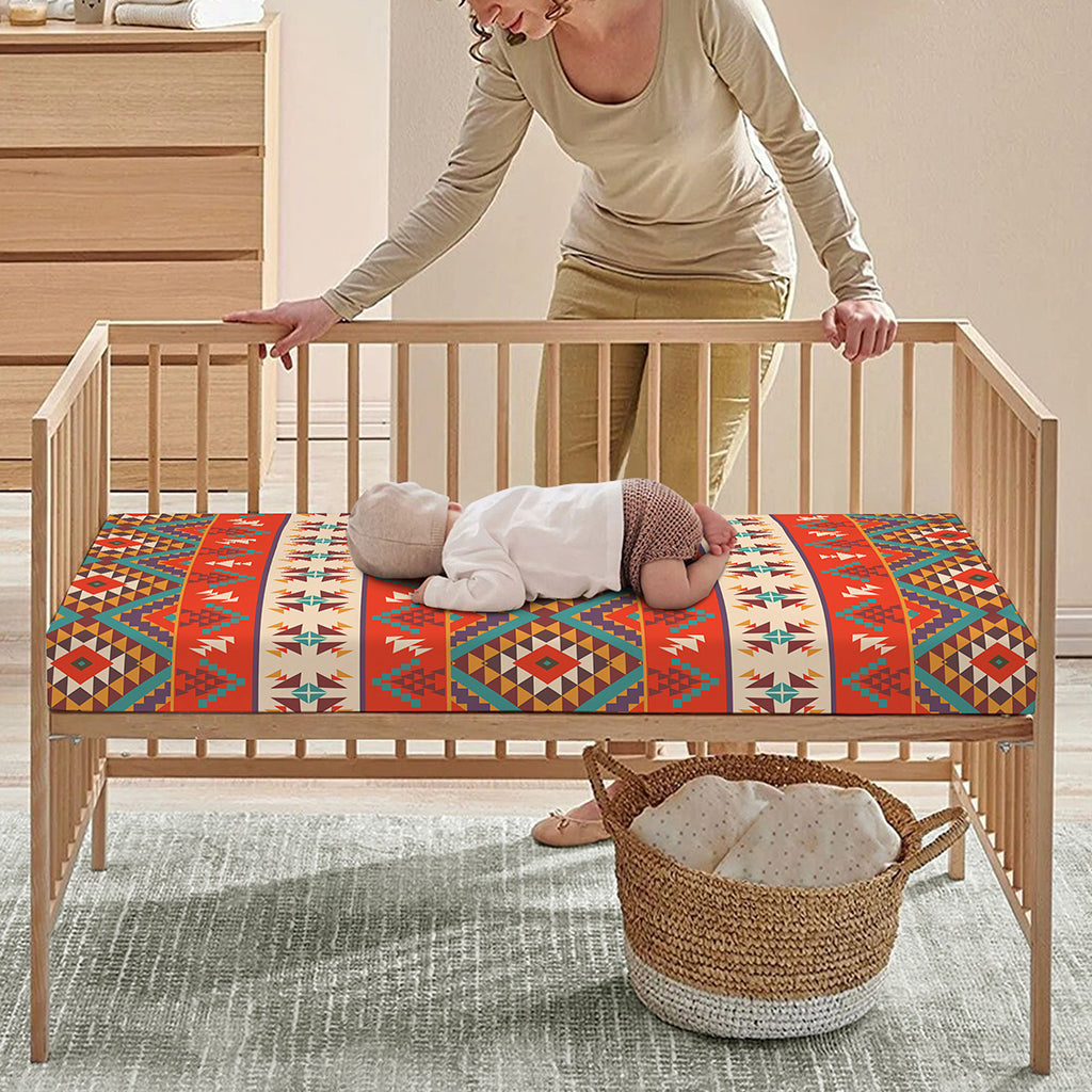 Geometric Native Navajo Print Baby Crib Sheet