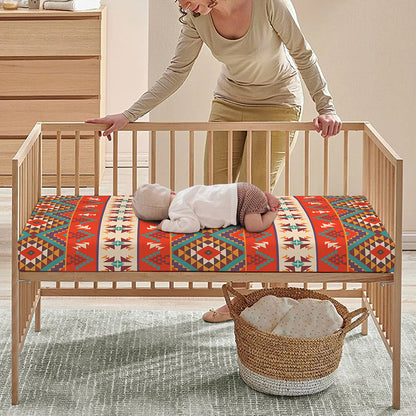 Geometric Native Navajo Print Baby Crib Sheet