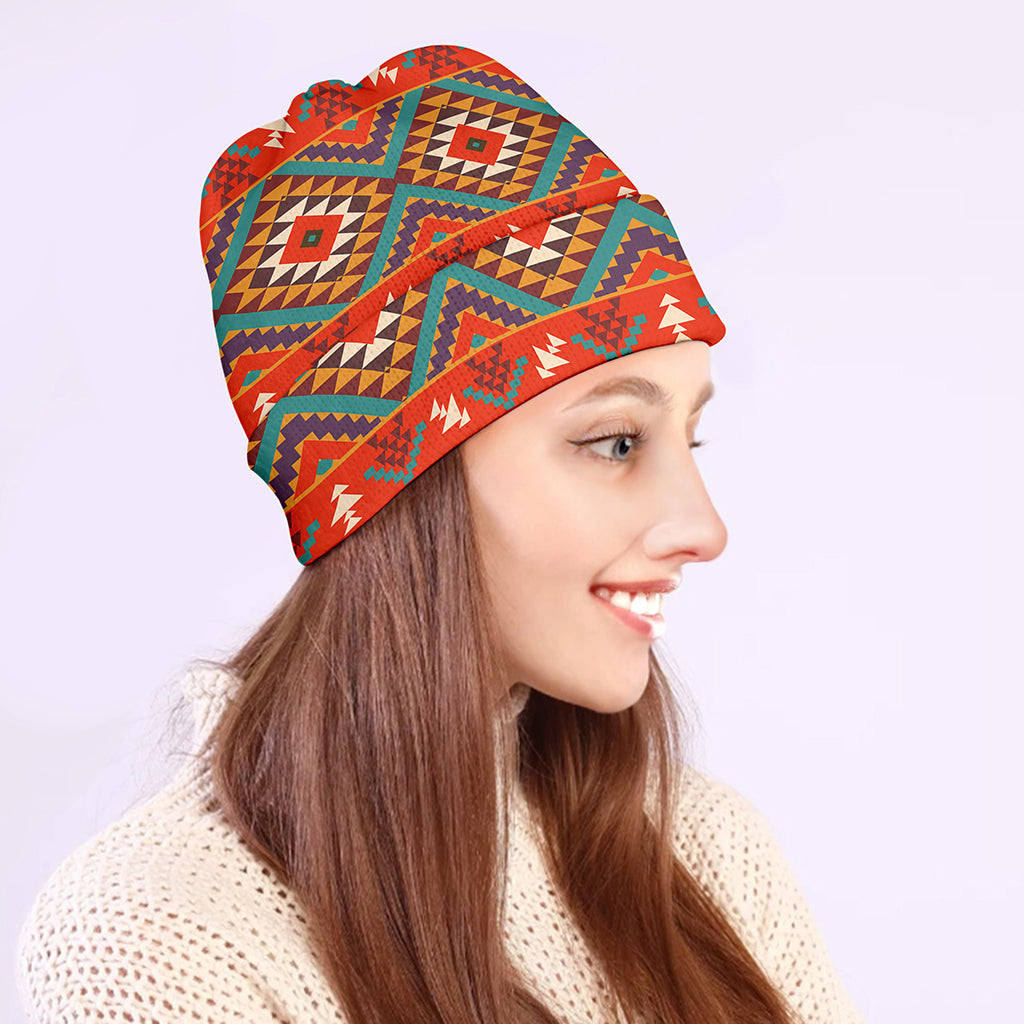 Geometric Native Navajo Print Beanie