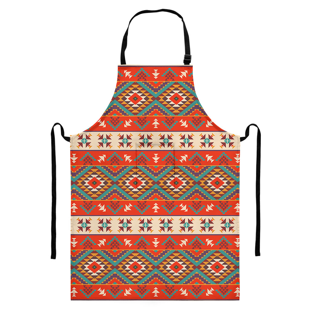 Geometric Native Navajo Print Bib Apron With Pocket
