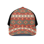 Geometric Native Navajo Print Black Mesh Trucker Cap