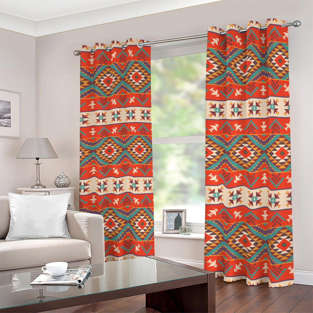 Geometric Native Navajo Print Blackout Grommet Curtains