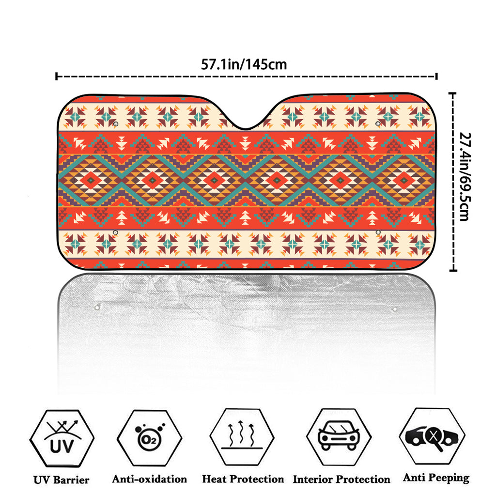 Geometric Native Navajo Print Car Windshield Sun Shade