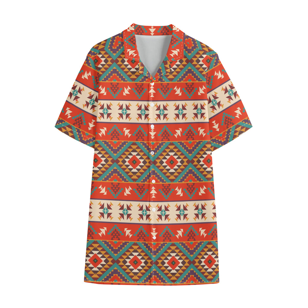 Geometric Native Navajo Print Cotton Hawaiian Shirt