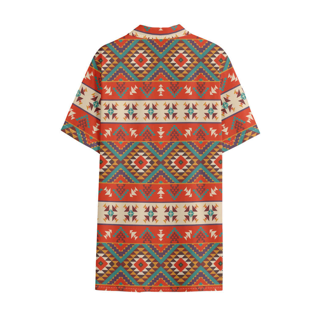 Geometric Native Navajo Print Cotton Hawaiian Shirt