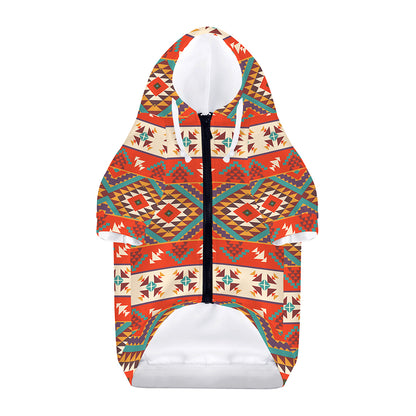 Geometric Native Navajo Print Dog Zip Up Hoodie