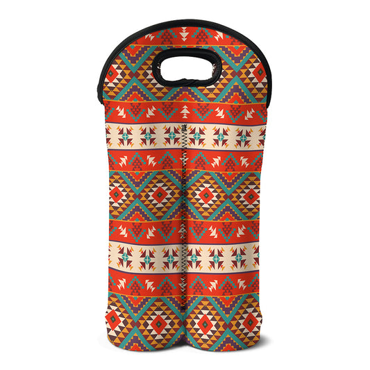 Geometric Native Navajo Print Double Neoprene Wine Tote