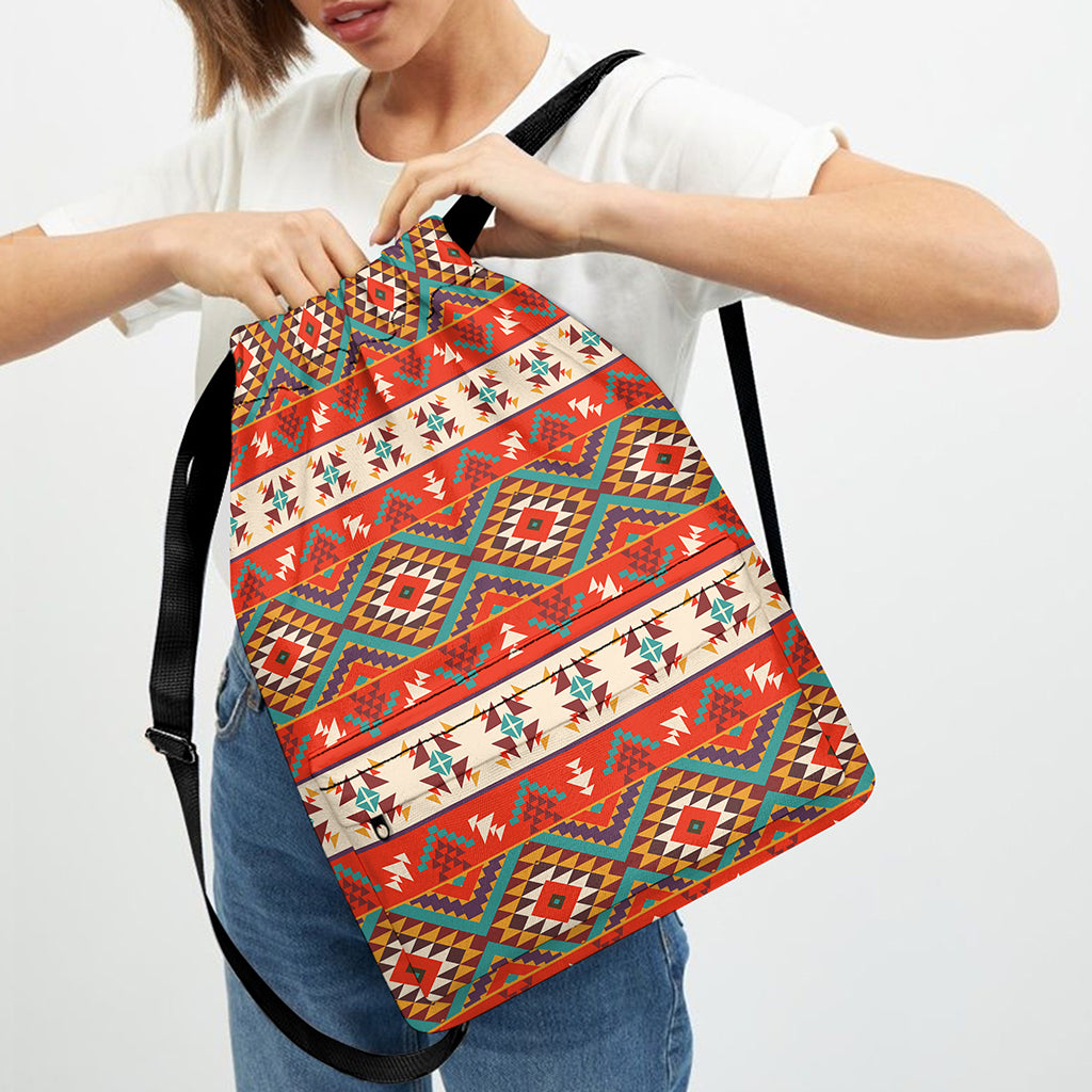 Geometric Native Navajo Print Drawstring Backpack