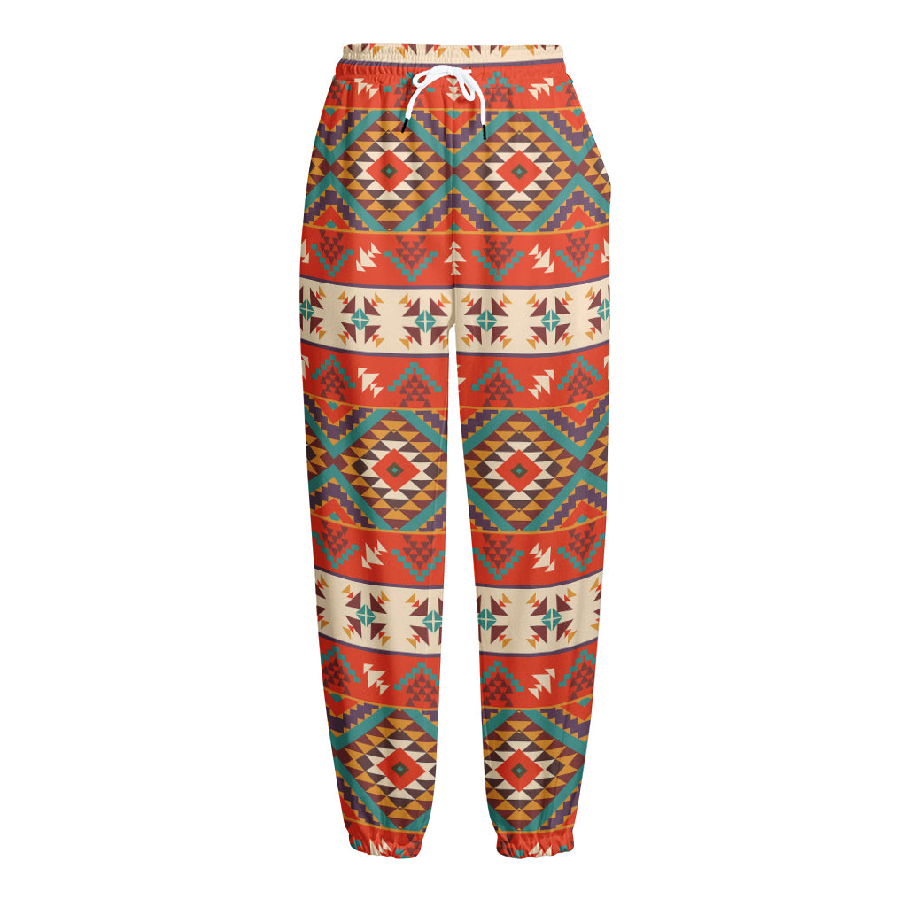 Geometric Native Navajo Print Fleece Lined Knit Pants