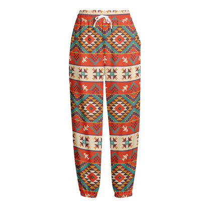 Geometric Native Navajo Print Fleece Lined Knit Pants