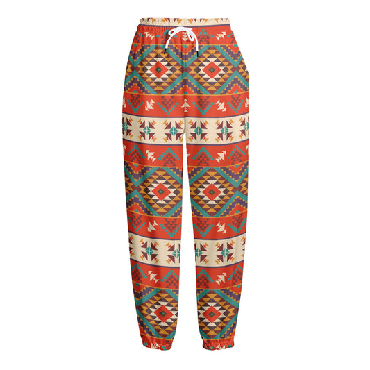 Geometric Native Navajo Print Fleece Lined Knit Pants
