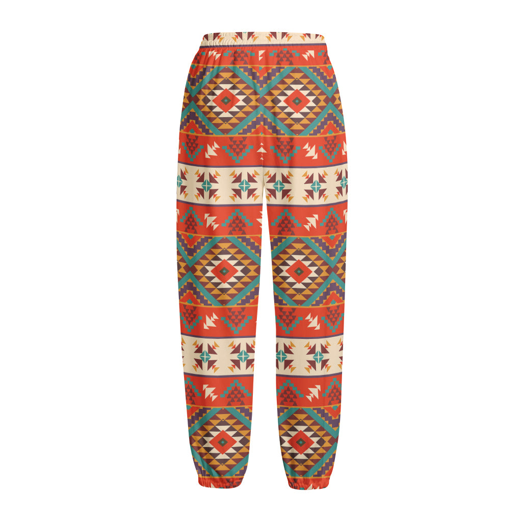 Geometric Native Navajo Print Fleece Lined Knit Pants