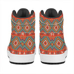 Geometric Native Navajo Print High Top Leather Sneakers