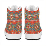 Geometric Native Navajo Print High Top Leather Sneakers