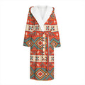 Geometric Native Navajo Print Hooded Bathrobe