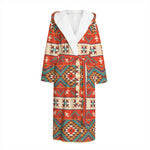 Geometric Native Navajo Print Hooded Bathrobe