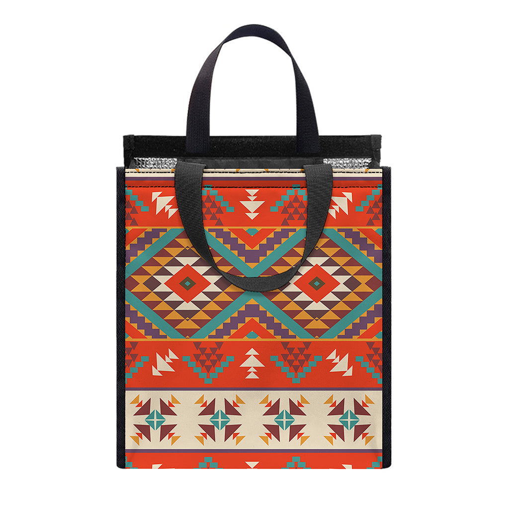 Geometric Native Navajo Print Insulated Lunch Tote