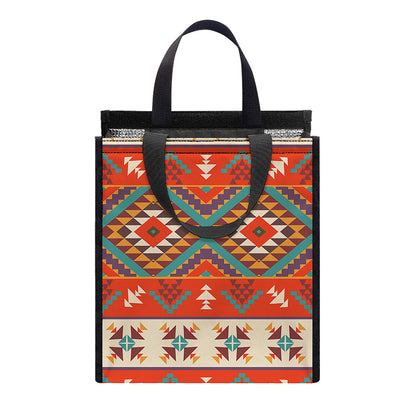 Geometric Native Navajo Print Insulated Lunch Tote