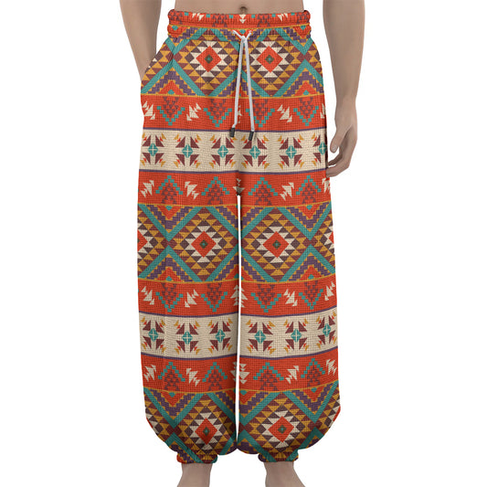 Geometric Native Navajo Print Lantern Pants