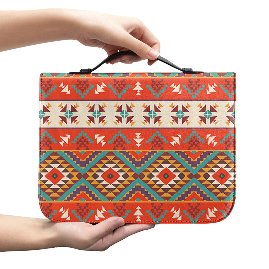 Geometric Native Navajo Print Leather Bible Cover