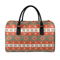 Geometric Native Navajo Print Leather Duffel Bag