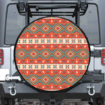 Geometric Native Navajo Print Leather Spare Tire Cover