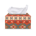 Geometric Native Navajo Print Leather Tissue Box Cover