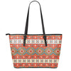 Geometric Native Navajo Print Leather Tote Bag