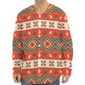 Geometric Native Navajo Print Long Sleeve Baseball Jersey