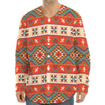 Geometric Native Navajo Print Long Sleeve Baseball Jersey