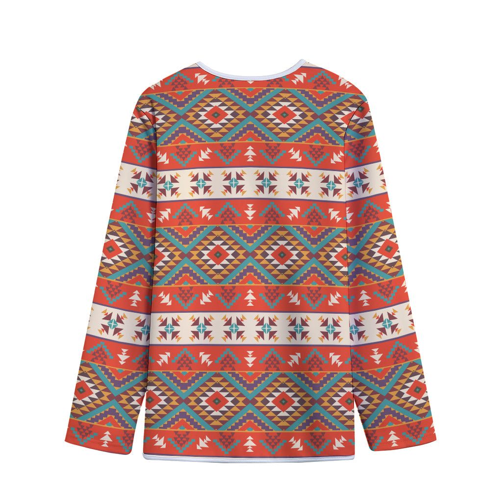 Geometric Native Navajo Print Long Sleeve Short Coat