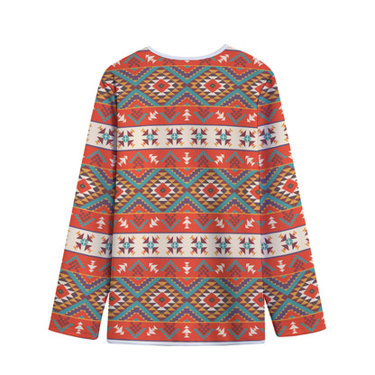 Geometric Native Navajo Print Long Sleeve Short Coat