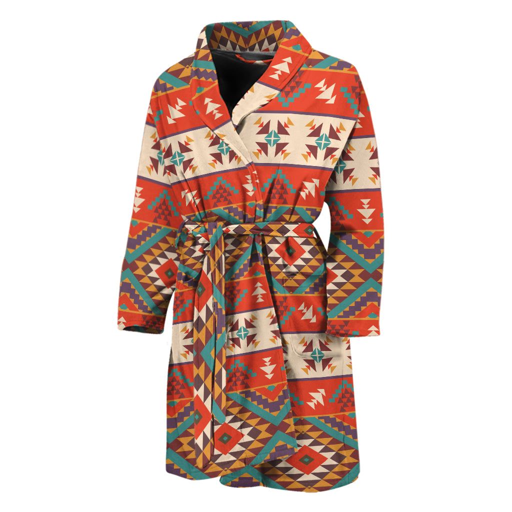 Geometric Native Navajo Print Men's Bathrobe