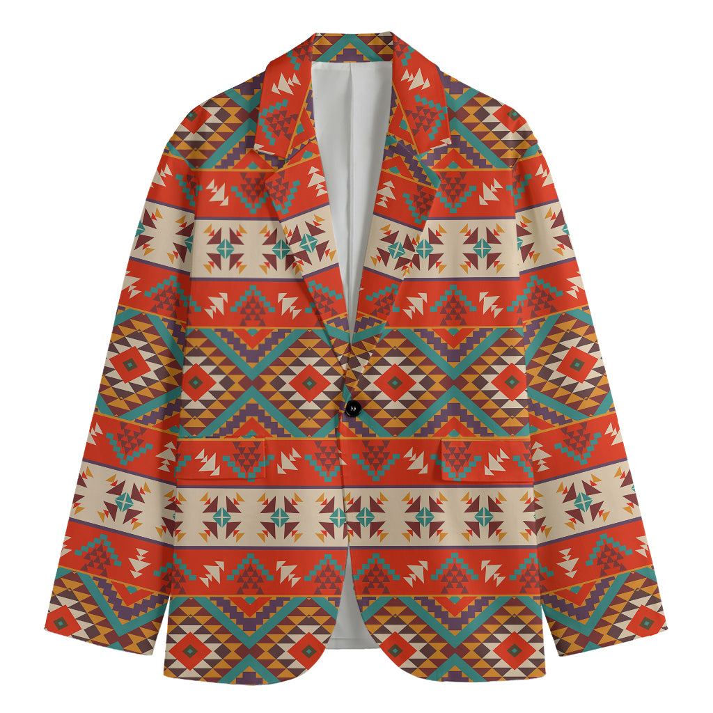 Geometric Native Navajo Print Men's Blazer