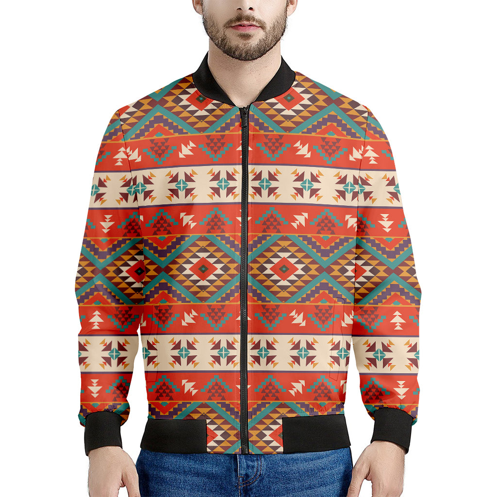 Geometric Native Navajo Print Men's Bomber Jacket