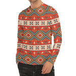 Geometric Native Navajo Print Men's Long Sleeve Rash Guard