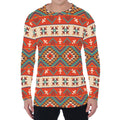 Geometric Native Navajo Print Men's Long Sleeve T-Shirt