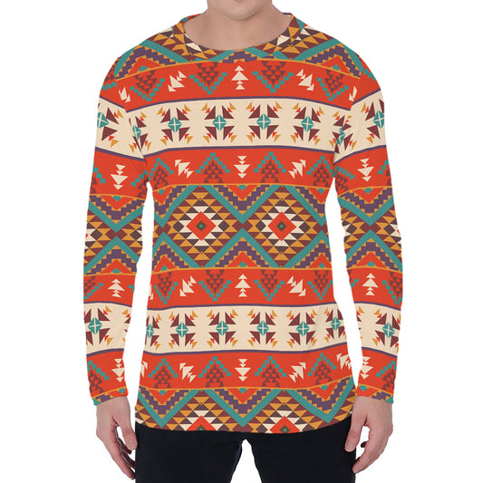 Geometric Native Navajo Print Men's Long Sleeve T-Shirt