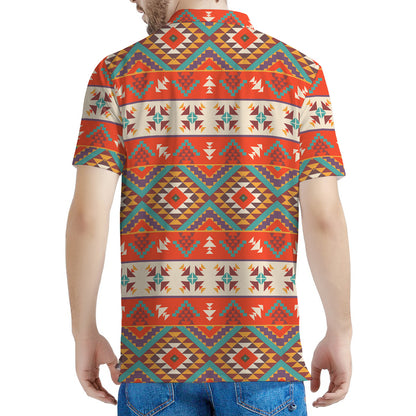 Geometric Native Navajo Print Men's Polo Shirt