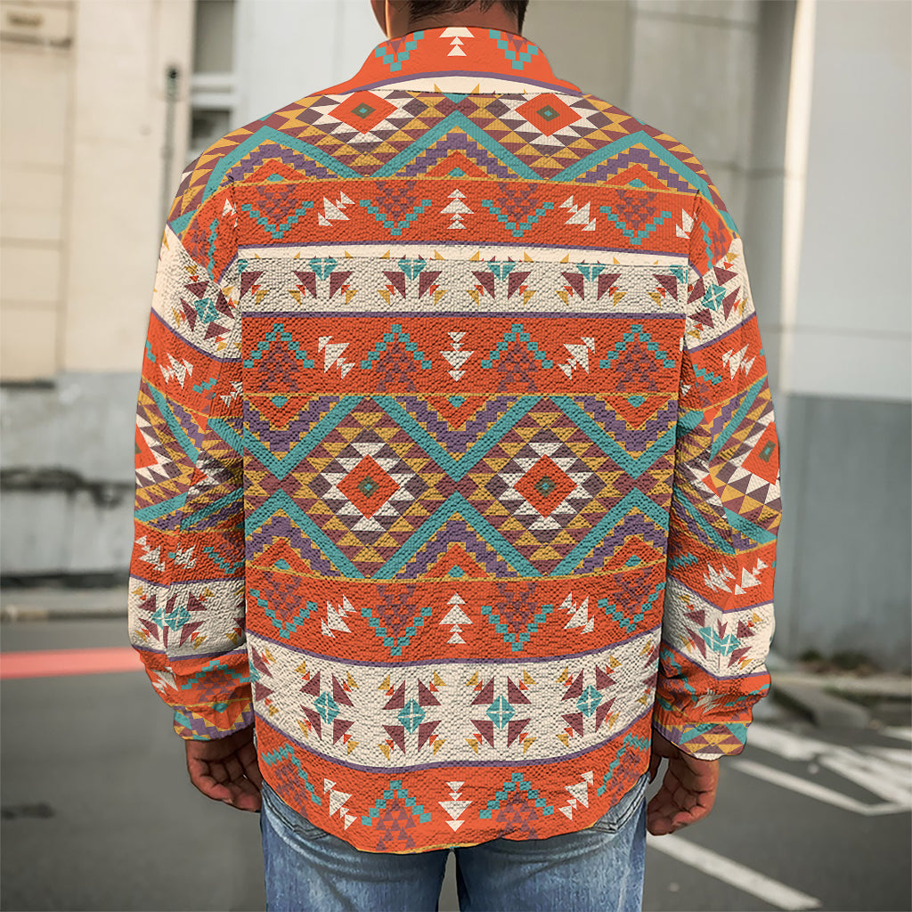 Geometric Native Navajo Print Men's Shirt Jacket