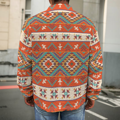 Geometric Native Navajo Print Men's Shirt Jacket