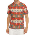 Geometric Native Navajo Print Men's Short Sleeve Rash Guard