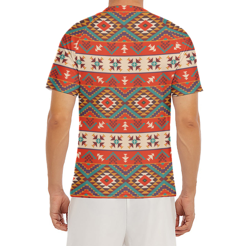 Geometric Native Navajo Print Men's Short Sleeve Rash Guard
