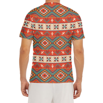 Geometric Native Navajo Print Men's Short Sleeve Rash Guard